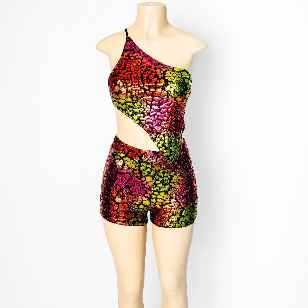 Chameleon 2 piece Backless Short Set